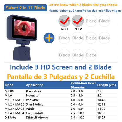 CR-32 Reusable Video Laryngoscope for Anesthesia Intubation, Compatible with 11 Size Reusable Laryngoscope Blades, Can be Sold in Any Combination or Separately