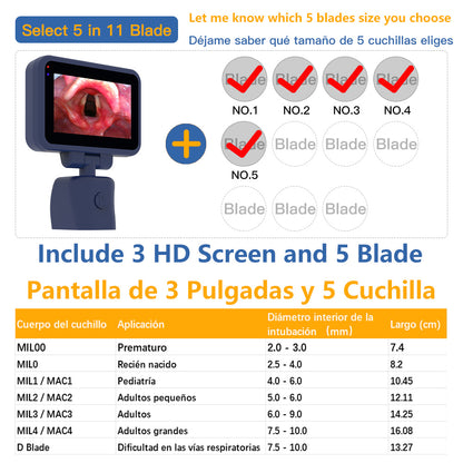 CR-32 Reusable Video Laryngoscope for Anesthesia Intubation, Compatible with 11 Size Reusable Laryngoscope Blades, Can be Sold in Any Combination or Separately