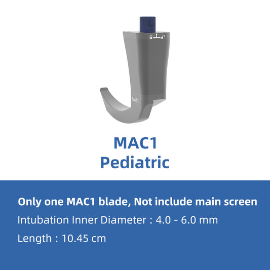 MAC1 Blade Reusable Laryngoscope Blade, Compatible with All CRHTL Displays