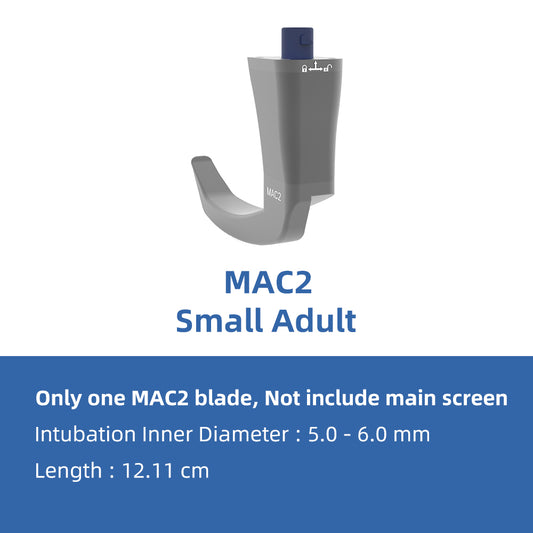 MAC2 Blade Reusable Laryngoscope Blade, Compatible with All CRHTL Displays