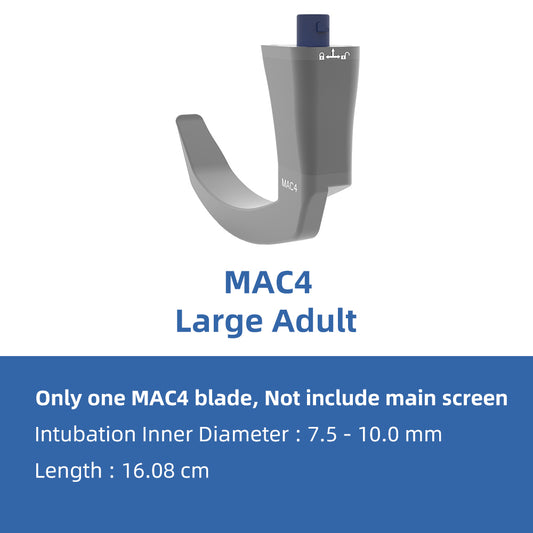 MAC4 Blade Reusable Laryngoscope Blade, Compatible with All CRHTL Displays