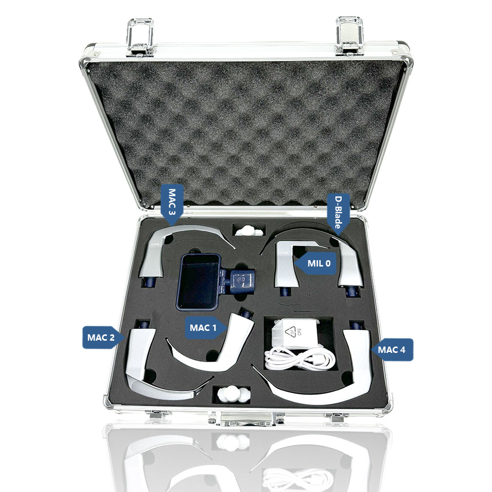 Reusable Video Laryngoscope for Intubation, 3.5 inch Display with 6 Blades Optional