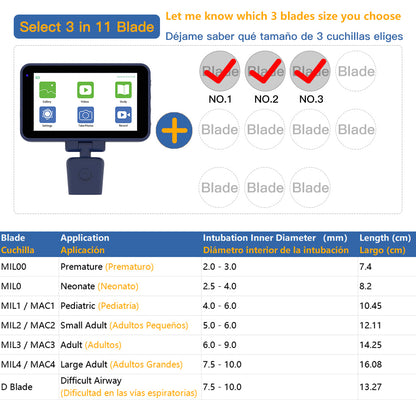 CR-45 Reusable Video Laryngoscope for Anesthesia Intubation, 4.5 inch TouchScreen Compatible with 11 Size Reusable Laryngoscope Blades, Can be Sold in Any Combination or Separately