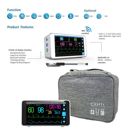 5.5-inch Touch Screen Portable Patient Monitor Medical, Small, Simple Operation, Easy to Carry, Suitable for a Variety of Places