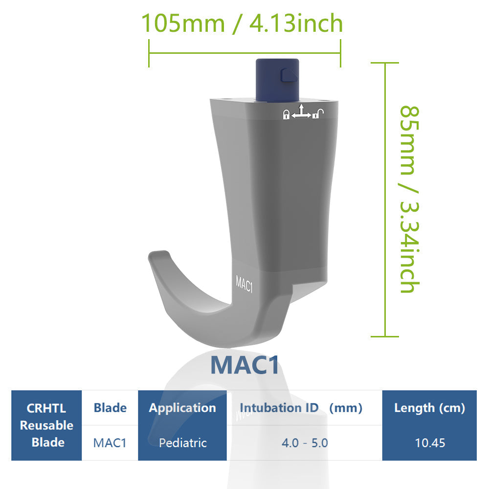Reusable Video Laryngoscope for Intubation, 3.5 inch Display with 6 Blades Optional