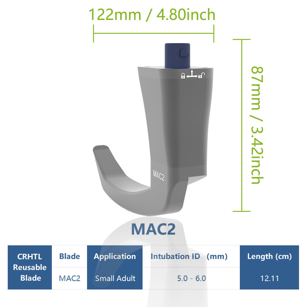 Reusable Video Laryngoscope for Intubation, 3.5 inch Display with 6 Blades Optional