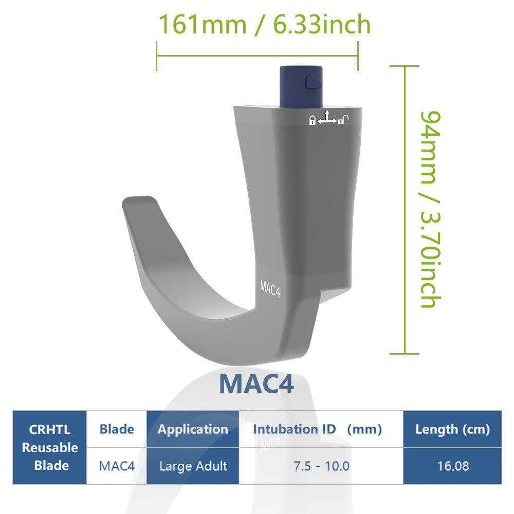 Reusable Video Laryngoscope for Intubation, 3.5 inch Display with 6 Blades Optional