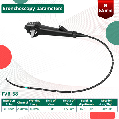 Flexible Video Bronchoscopy with 4.5-inch Touch Screen, Handheld Flexible Bronchoscope, Flexible Video Laryngoscope
