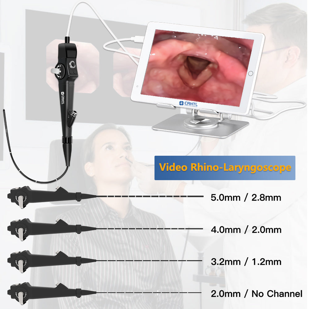 HL-80 Reusable Flexible Video Rhinolaryngoscope for Diagnosis in ENT, 8 inch Touchscreen with a Flexible Bronchoscopy