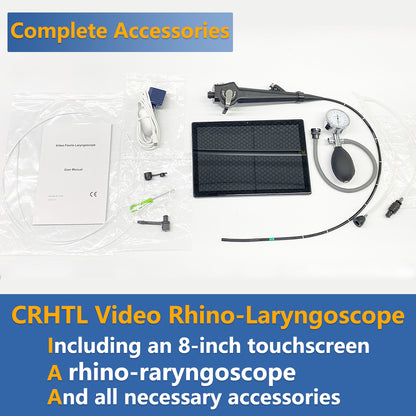 HL-80 Reusable Flexible Video Rhinolaryngoscope for Diagnosis in ENT, 8 inch Touchscreen with a Flexible Bronchoscopy