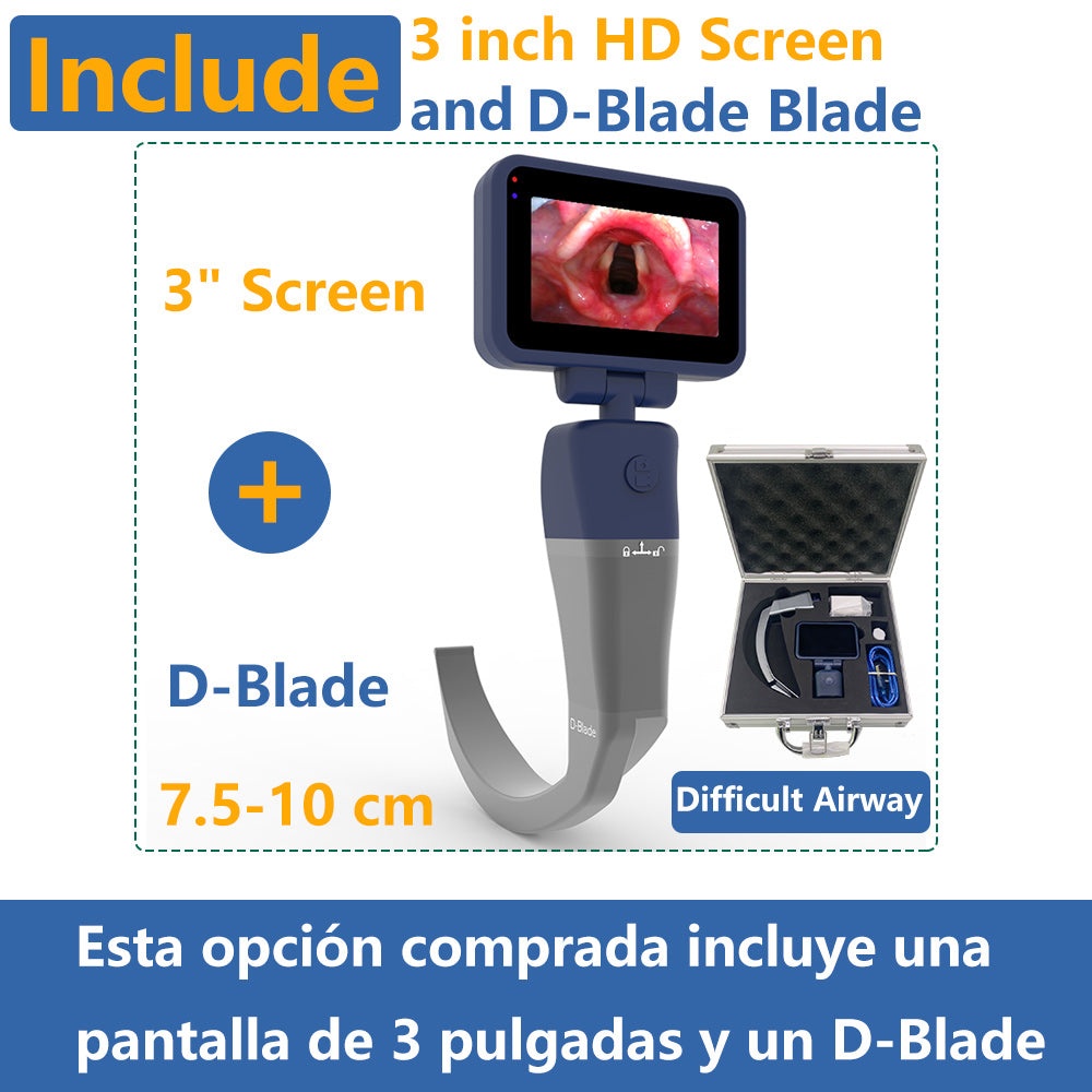 CR-32 Reusable Video Laryngoscope for Anesthesia Intubation, Compatible with 11 Size Reusable Laryngoscope Blades, Can be Sold in Any Combination or Separately