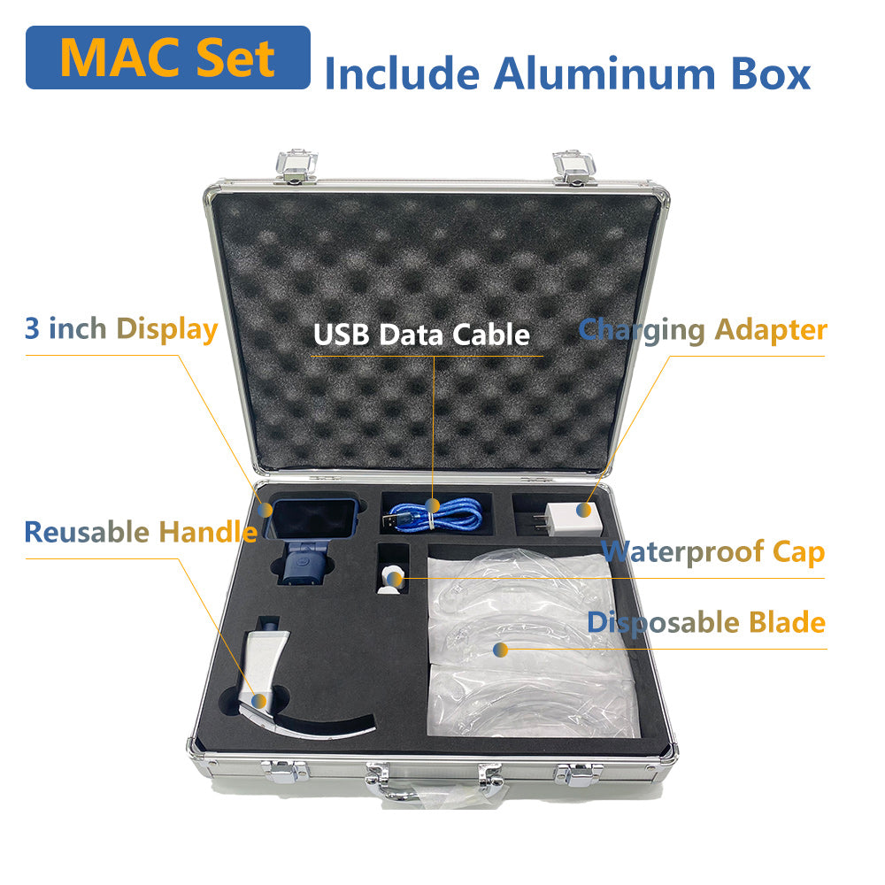 CR-32D Disposable Video Laryngoscope, 3 inch Display Compatible with 6 Disposable Laryngoscope Blades