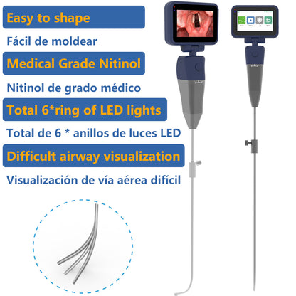 CR-VLS Video Intubation Catheter, Nickel-titanium Alloy Flexible Intubation Stylet, Portable Flexible Laryngoscope